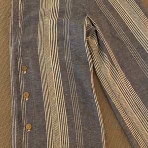 NWT J Jill stripped blue and white cropped wide leg pants